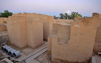 The archaeological site of Babylon, Iraq, Friday, July 5, 2019. Iraq on Friday celebrated the UNESCO World Heritage Committee's decision to name the historic city of Babylon a World Heritage Site in a vote held in Azerbaijan's capital, years after Baghdad began campaigning for the site to be added to the list. (AP Photo/Anmar Khalil)