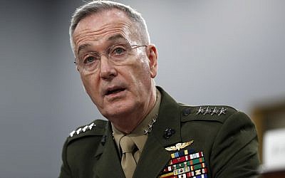 Joint Chiefs of Staff Chairman Gen. Joseph Dunford testifies during a House Appropriations subcommittee on budget hearing on Capitol Hill in Washington, May 1, 2019. (Jacquelyn Martin/AP)