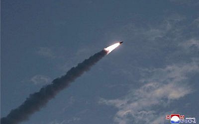 Illustrative: This July 25, 2019, photo provided on July 26, 2019, by the North Korean government shows a test of a missile launch in North Korea. (Korean Central News Agency/Korea News Service via AP)