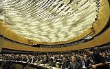 Illustrative: A general view of the delegates during the opening session of the Economic and Social Council High Level Segment (UN ECOSOC), in Geneva, Switzerland, July 6, 2009. (AP Photo/Keystone, Sandro Campardo)