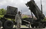 Illustrative: A US soldier stands next to a Patriot surface-to-air missile battery at an army base in Morag, Poland, May 26, 2010. (AP Photo/Czarek Sokolowski)
