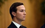 White House senior adviser Jared Kushner listens as he attends a working breakfast with US President Donald Trump and Saudi Arabia's Crown Prince Mohammed bin Salman on the sidelines of the G-20 summit in Osaka, Japan, Saturday, June 29, 2019. (Susan Walsh/AP)