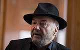 George Galloway speaks during an interview at his office in Bradford, England, April 22, 2015. (AP Photo/Jon Super)