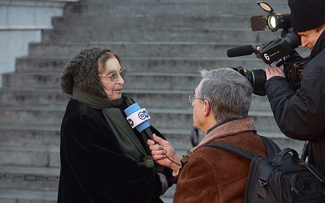 Hungarian philosopher Agnes Heller is interviewed by German Deutsche Welle TV company during an anti-goverment demonstration in front of the Hungarian Parliament building in Budapest, Hungary, Sunday, Feb. 1, 2015. (AP/MTI,Zoltan Mathe) Hungarian philosopher Agnes Heller is interviewed by German Deutsche Welle TV company during an anti-goverment demonstration in front of the Hungarian Parliament building in Budapest, Hungary, Sunday, Feb. 1, 2015. (AP/MTI,Zoltan Mathe)