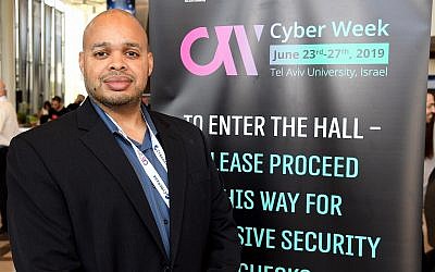 Raysyn Roach-Vaden. assistant legal attache for cybersecurity at the FBI in Tel Aviv, working within the US Embassy, at Cyber Week, June  2019 (David Azagury/U.S. Embassy Jerusalem)
