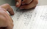 Illustrative image of Israeli high school student taking a mathematics paper, May 25 2010. (Yossi Zamir/Flash 90)