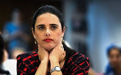 Former justice minister Ayelet Shaked, June 12, 2019. (Flash90)