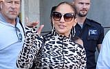 US singer Jennifer Lopez arrives at Ben Gurion Airport, ahead of her concert in Tel Aviv, July 30, 2019. (Flash90)