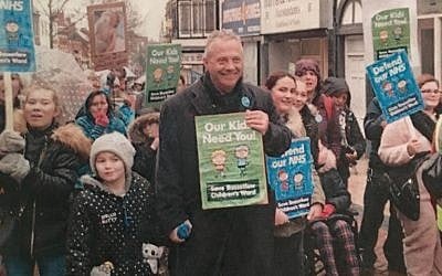 Illustrative: Labour MP John Mann with children demonstrating on behalf of the children's hospital ward in his constituency of Bassetlaw. (Courtesy)