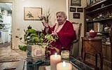 Illustrative: Marcelle Haroun, the widow of former prominent Egyptian Jewish lawyer Shehata Haroun and the mother of the president of the Egyptian Jewish Community Magda Haroun, speaks during an interview at their home in Cairo, February 11, 2017. (Khaled Desouki/AFP/Getty Images via JTA)
