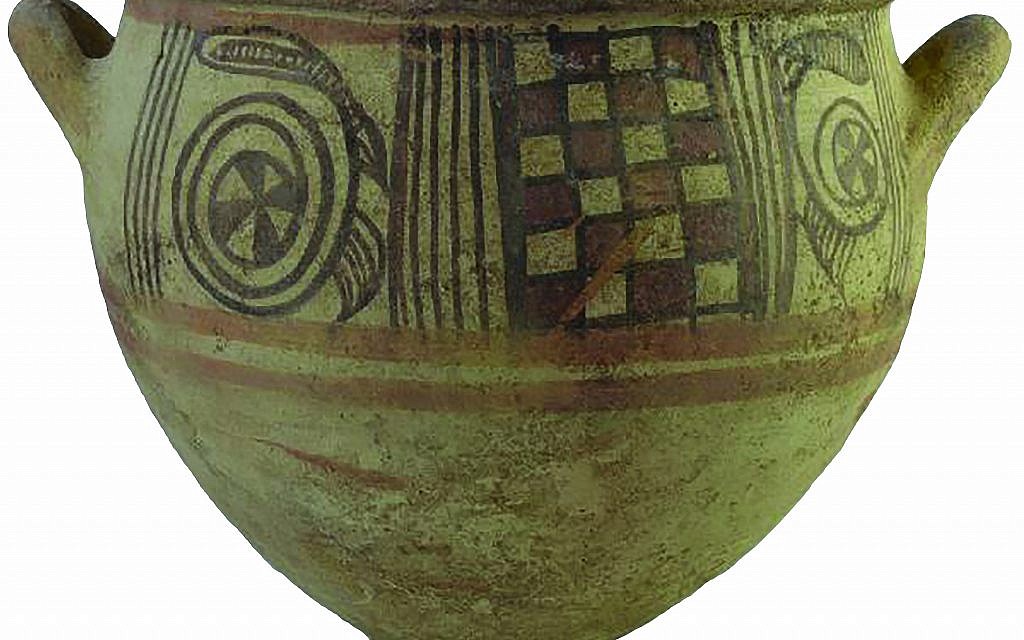 Philistine Bichrome Krater, a large bowl for mixing wine from the 11th century BCE (Melissa Aja/Courtesy Leon Levy Expedition to Ashkelon)