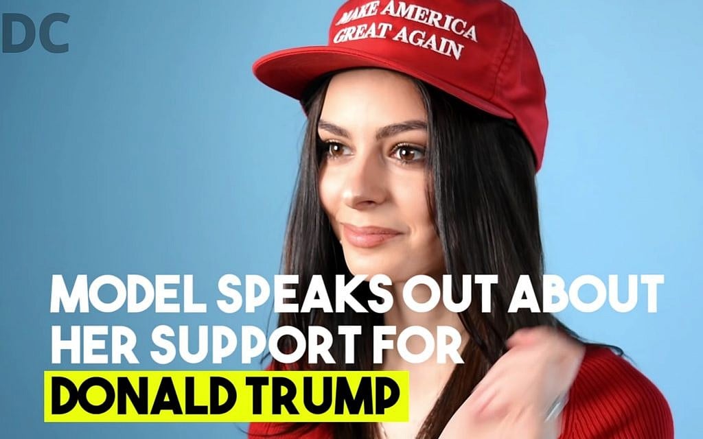 Elizabeth Pipko feared that her support of Donald Trump could negatively impact her modeling career. (Screenshot/YouTube)