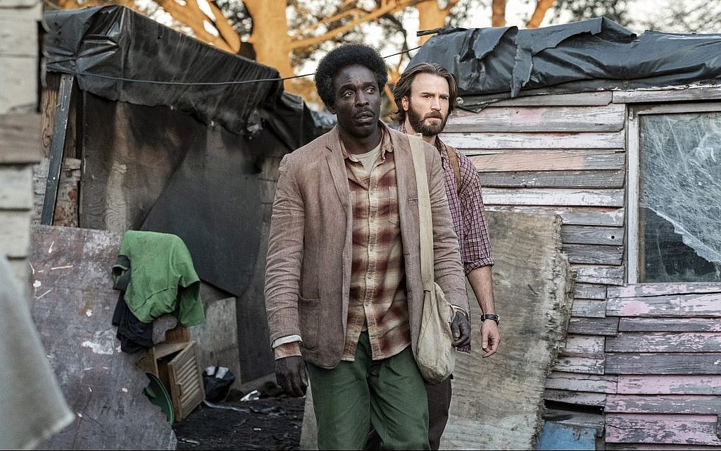 Michael K. Williams and Chris Evans in a screenshot from 'The Red Sea Diving Resort' trailer. (Netflix)