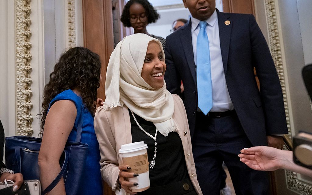 Rep. Ilhan Omar, D-Minn. at the Capitol in Washington, July 18, 2019. (AP Photo/J. Scott Applewhite) Rep. Ilhan Omar, D-Minn. at the Capitol in Washington, July 18, 2019. (AP Photo/J. Scott Applewhite)