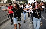 Ethiopian-Israelis and supporters protest police violence and discrimination in Tel Aviv, July 8, 2019. (Tomer Neuberg/Flash90)