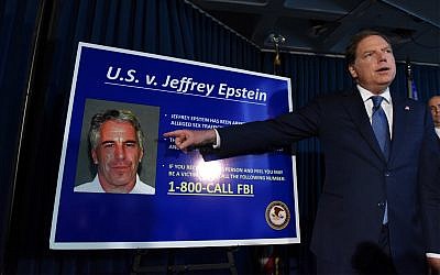US Attorney for the Southern District of New York Geoffrey Berman announces charges against Jeffery Epstein on July 8, 2019, in New York City. (Stephanie Keith/Getty Images/AFP)