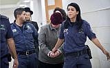 Malka Leifer at the Jerusalem District Court on February 14, 2018. (Yonatan Sindel/Flash90)
