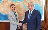 Evan Cohen, left, with Prime Minister Benjamin Netanyahu (GPO)