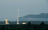 An image of Israel and the US's test launch of the Arrow 3 missile defense system on July 28, 2019. (Defense Ministry)