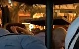 People hiding under tables during a shooting at a cafe in Mexico City, July 24, 2019. (screen capture: YouTube)