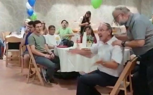 A Jewish Home party activist shouts criticism of the merger with New Right during a gathering in Jerusalem, July 29, 2019 (screenshot) A Jewish Home party activist shouts criticism of the merger with New Right during a gathering in Jerusalem, July 29, 2019 (screenshot)
