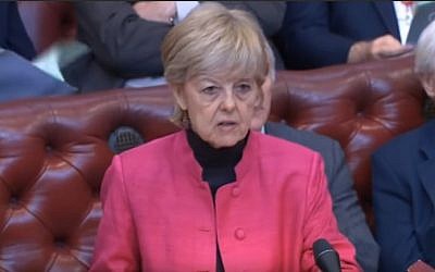 Baroness Hayter addresses the House of Lords during a debate on the European Union Withdrawal Bill at the UK Parliament on April 4, 2019. (screen capture: YouTube)