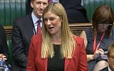 Ellie Reeves MP addresses the House of Parliament in London on 14 July 2017 (screen grab)