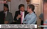 NBC News footage from November 1992 showing Donald Trump and Jeffrey Epstein at a party in Trump's Mar-a-Lago resort. (YouTube screen capture)