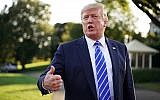 US President Donald Trump speaks to the media before leaving the White House in Washington for for Camp David in Maryland on August 30, 2019. (Mandel Ngan/AFP)
