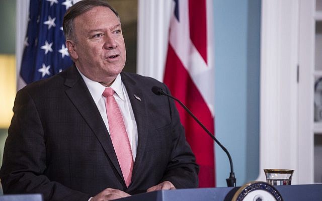US Secretary of State Mike Pompeo speaks during a joint press event at the State Department on August 7, 2019 in Washington, DC. (Zach Gibson/Getty Images/AFP) US Secretary of State Mike Pompeo speaks during a joint press event at the State Department on August 7, 2019 in Washington, DC. (Zach Gibson/Getty Images/AFP)