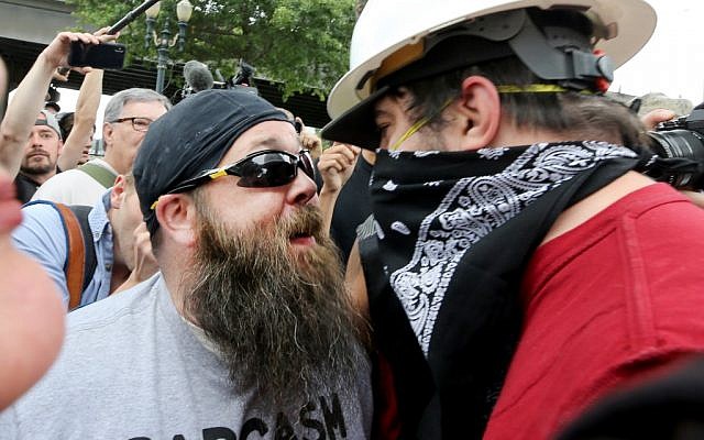 Alt-right groups and anti-facist counter-demonstrators hold rallies on August 17, 2019 in Portland, Oregon. (Karen Ducey/Getty Images/AFP) Alt-right groups and anti-facist counter-demonstrators hold rallies on August 17, 2019 in Portland, Oregon. (Karen Ducey/Getty Images/AFP)