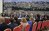 Palestinian Authority President Mahmoud Abbas speaking to Democratic members of Congress on August 7, 2019. (Credit: Wafa)