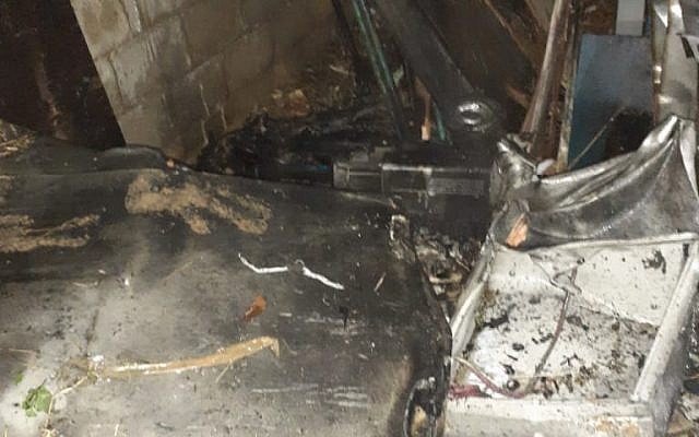 Damage to one of Hezbollah's offices in Beirut that was allegedly caused by an Israeli drone on August 25, 2019. (Lebanese state media) Damage to one of Hezbollah's offices in Beirut that was allegedly caused by an Israeli drone on August 25, 2019. (Lebanese state media)