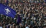 Scouts from all over the world at the World Scout Jamboree in 2007 in Chelmsford, England. This year’s edition took place in Glen Jean, West Virginia. (Cate Gillon/Getty Images via JTA)