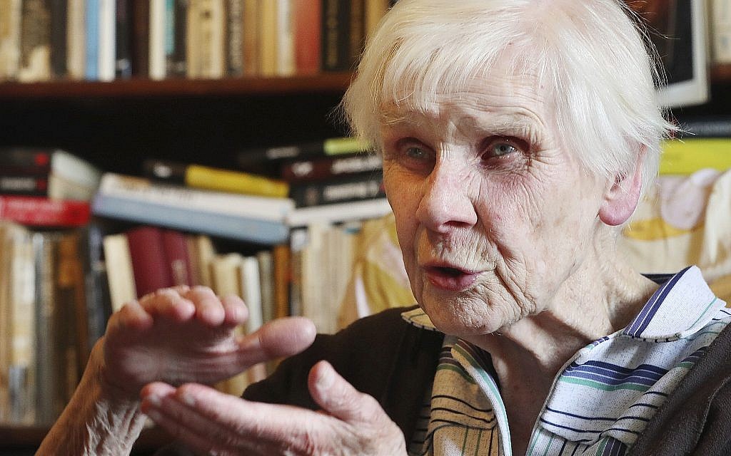 Maria Mostowska, 96, shares her memories with The Associated Press Thursday, July 11, 2019, in Warsaw, Poland, of having faced death during the 1944 Warsaw Rising struggle against the occupying Nazi Germans ahead of state ceremonies marking the 75th anniversary of the failed revolt. (AP Photo/Czarek Sokolowski) Maria Mostowska, 96, shares her memories with The Associated Press Thursday, July 11, 2019, in Warsaw, Poland, of having faced death during the 1944 Warsaw Rising struggle against the occupying Nazi Germans ahead of state ceremonies marking the 75th anniversary of the failed revolt. (AP Photo/Czarek Sokolowski)