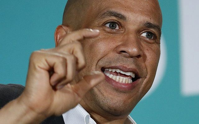 Democratic presidential candidate Sen. Cory Booker, D-N.J., speaks during a public employees union candidate forum August 3, 2019, in Las Vegas. (AP Photo/John Locher) Democratic presidential candidate Sen. Cory Booker, D-N.J., speaks during a public employees union candidate forum August 3, 2019, in Las Vegas. (AP Photo/John Locher)