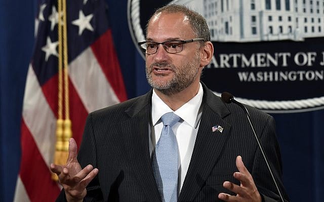 Then-acting director of the US Bureau of Prisons Hugh Hurwitz speaks during a news conference at the Justice Department in Washington, July 19, 2019. (AP Photo/Susan Walsh, File) Then-acting director of the US Bureau of Prisons Hugh Hurwitz speaks during a news conference at the Justice Department in Washington, July 19, 2019. (AP Photo/Susan Walsh, File)