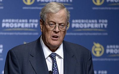 In this photo from August 30, 2013, David Koch speaks in Orlando, Florida. (AP Photo/Phelan M. Ebenhack, File)