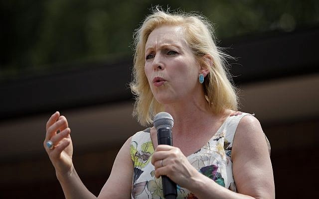 In this Aug. 10, 2019, file photo, Democratic presidential candidate Sen. Kirsten Gillibrand, D-N.Y., speaks at the Iowa State Fair in Des Moines, Iowa. Gillibrand says she's dropping out of 2020 presidential race amid low polling, fundraising struggles. (AP Photo/John Locher) In this Aug. 10, 2019, file photo, Democratic presidential candidate Sen. Kirsten Gillibrand, D-N.Y., speaks at the Iowa State Fair in Des Moines, Iowa. Gillibrand says she's dropping out of 2020 presidential race amid low polling, fundraising struggles. (AP Photo/John Locher)