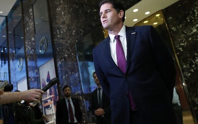 Ron Dermer speaks to media at Trump Tower on November 17, 2016, in New York. (AP/Carolyn Kaster) Ron Dermer speaks to media at Trump Tower on November 17, 2016, in New York. (AP/Carolyn Kaster)