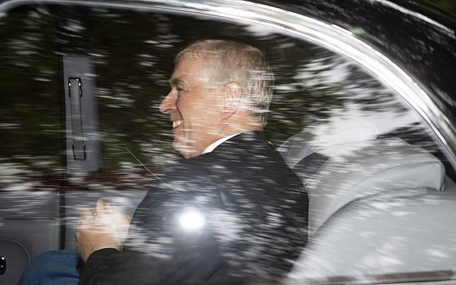 Britain's Prince Andrew, the Duke of York, leaves Crathie Kirk, after a Sunday morning church service, in Crathie, Scotland, Sunday, Aug. 11, 2019. (Jane Barlow/PA via AP) Britain's Prince Andrew, the Duke of York, leaves Crathie Kirk, after a Sunday morning church service, in Crathie, Scotland, Sunday, Aug. 11, 2019. (Jane Barlow/PA via AP)