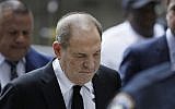 Harvey Weinstein arrives in court, August 26, 2019, in New York. (AP Photo/Mark Lennihan)