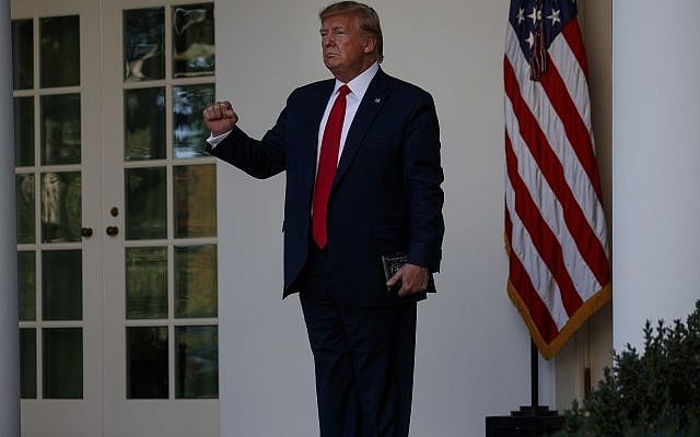 President Donald Trump pumps his fist after announcing the establishment of the US Space Command during an event in the Rose Garden of the White House, Thursday, Aug. 29, 2019, in Washington. (AP/Evan Vucci) President Donald Trump pumps his fist after announcing the establishment of the US Space Command during an event in the Rose Garden of the White House, Thursday, Aug. 29, 2019, in Washington. (AP/Evan Vucci)