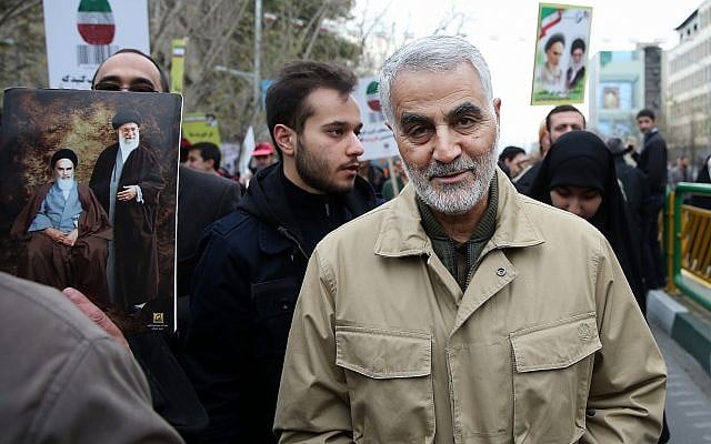 Qassem Soleimani, commander of the IRGC Quds Force, attends an annual rally commemorating the anniversary of the 1979 Islamic Revolution, in Tehran, Iran, February 11, 2016. (AP Photo/Ebrahim Noroozi)
