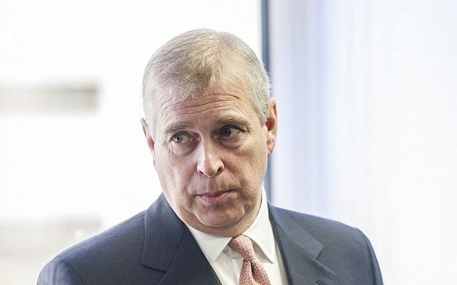 Britain's Prince Andrew in Slough, England, April 13, 2015. (David Parker/Daily Mail via AP, Pool) Britain's Prince Andrew in Slough, England, April 13, 2015. (David Parker/Daily Mail via AP, Pool)