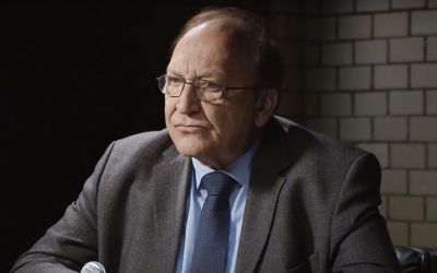 Former German diplomat Bernd Erbel is interviewed on the YouTube channel of Ken Jebsen in July 2019. (Screen capture: YouTube)