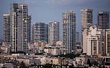 Luxury apartment towers are seen in the Tel Aviv neighborhood of Park Tzameret on August 24, 2015. (Miriam Alster/Flash90)