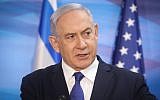 Prime Minister Benjamin Netanyahu at the Prime Minister's Office in Jerusalem, on July 23, 2019. (Marc Israel Sellem/POOL)