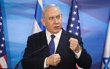 Prime Minister Benjamin Netanyahu at the Prime Minister's Office in Jerusalem, on July 23, 2019. (Marc Israel Sellem/Pool/Flash90)
