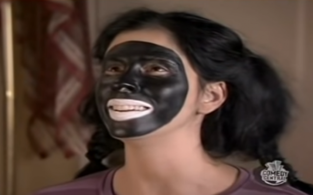 Comedian Sarah Silverman in a sketch on Comedy Central's "Sarah Silverman Program" in which she appeared in blackface. (Screen capture: YouTube) Comedian Sarah Silverman in a sketch on Comedy Central's "Sarah Silverman Program" in which she appeared in blackface. (Screen capture: YouTube)